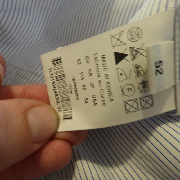 WOOYOUNGMI - Two-length lateral slit white shirt - Sz 52 - Picture 11 of 12